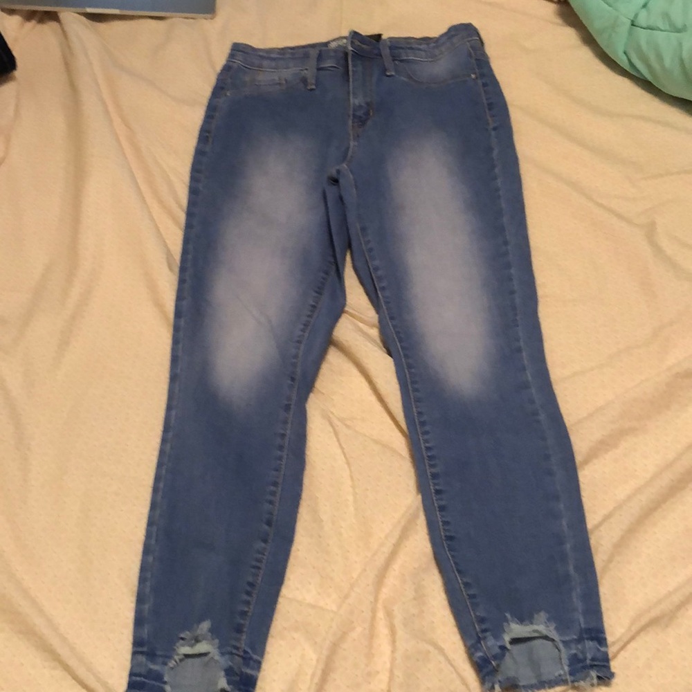 Light washed blue jeans